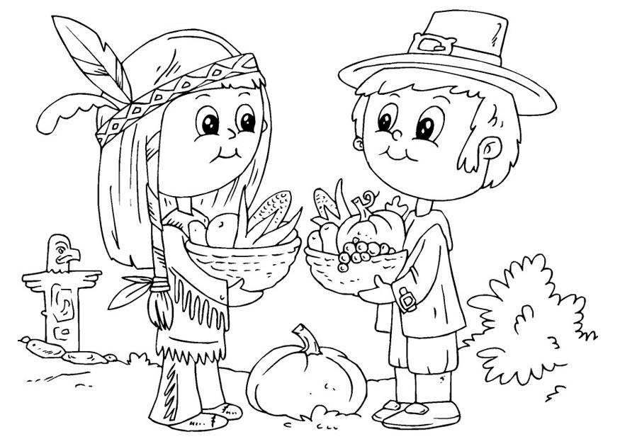 indien et pA¨lerin Coloriage indien et pA¨lerin