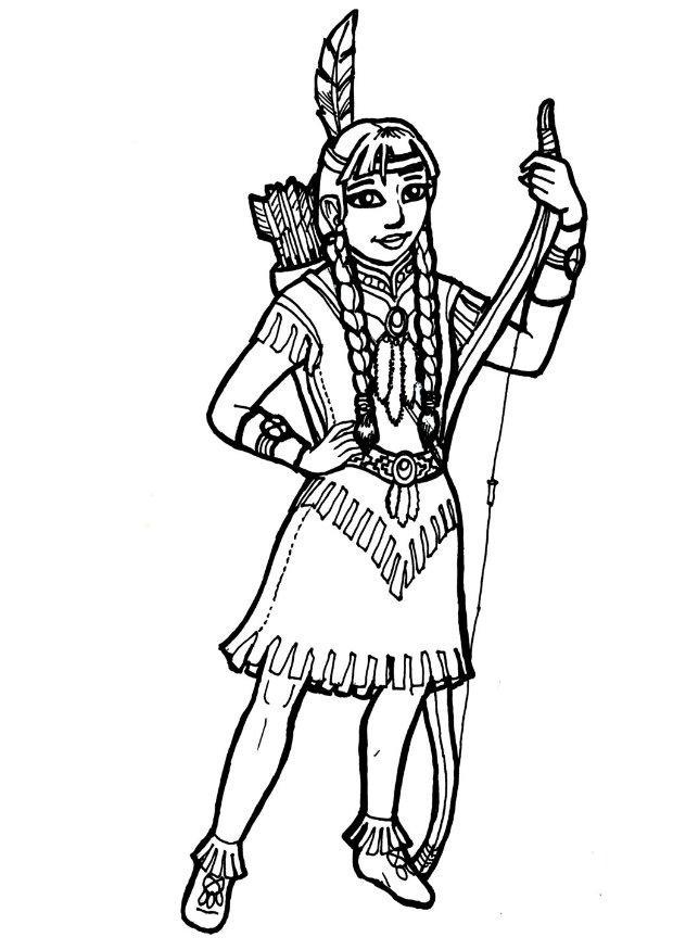 indienne Coloriage indienne