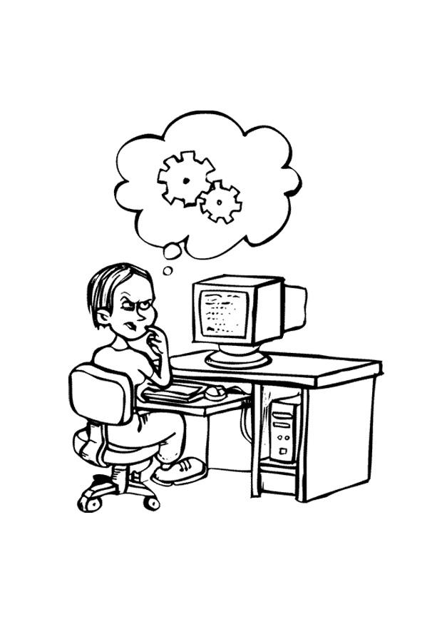 informaticien Coloriage informaticien