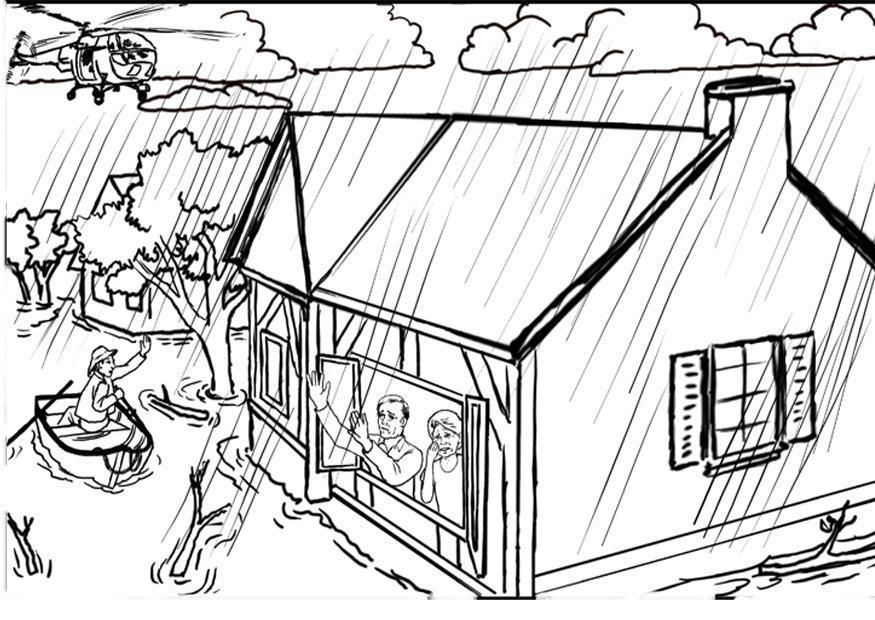 inondation Coloriage inondation