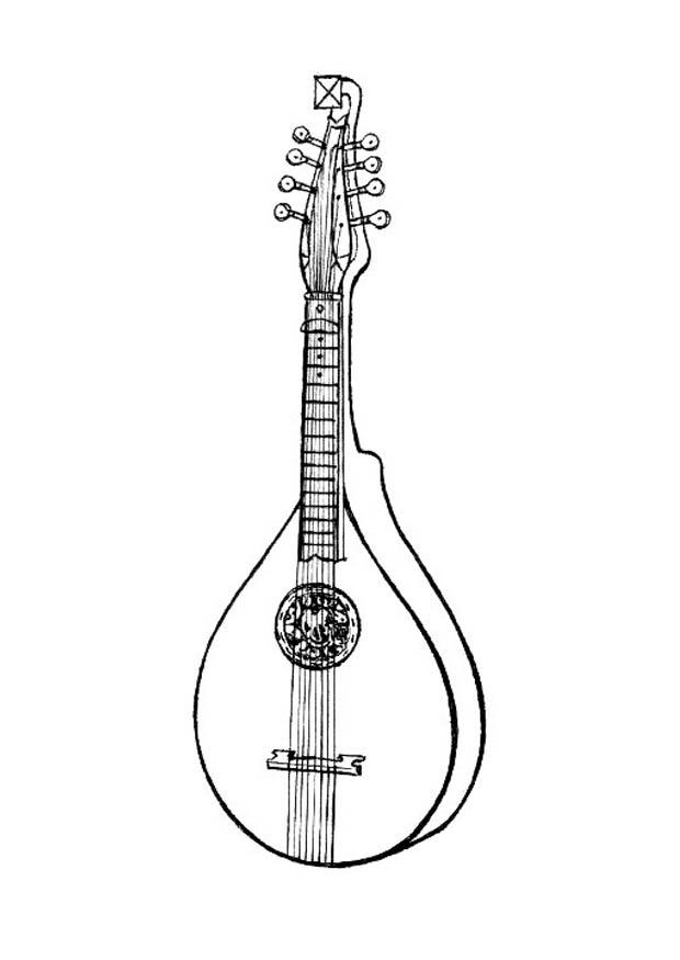 instrument A cordes - cistre Coloriage instrument A cordes - cistre