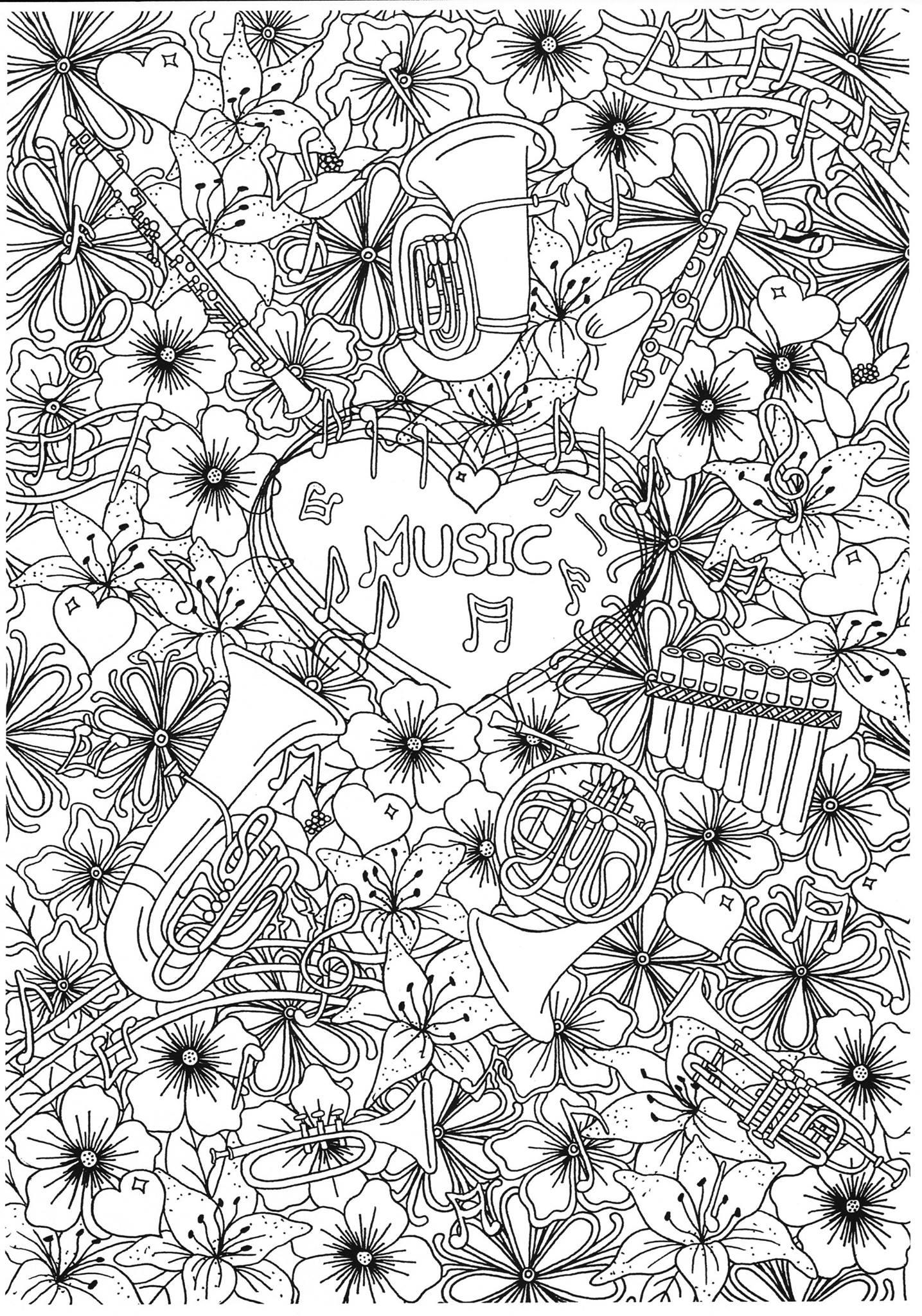 instruments A vent de musique Coloriage instruments A vent de musique