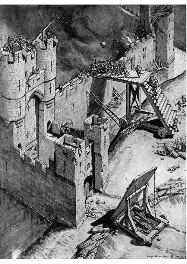 invasion du chateau Coloriage invasion du chateau