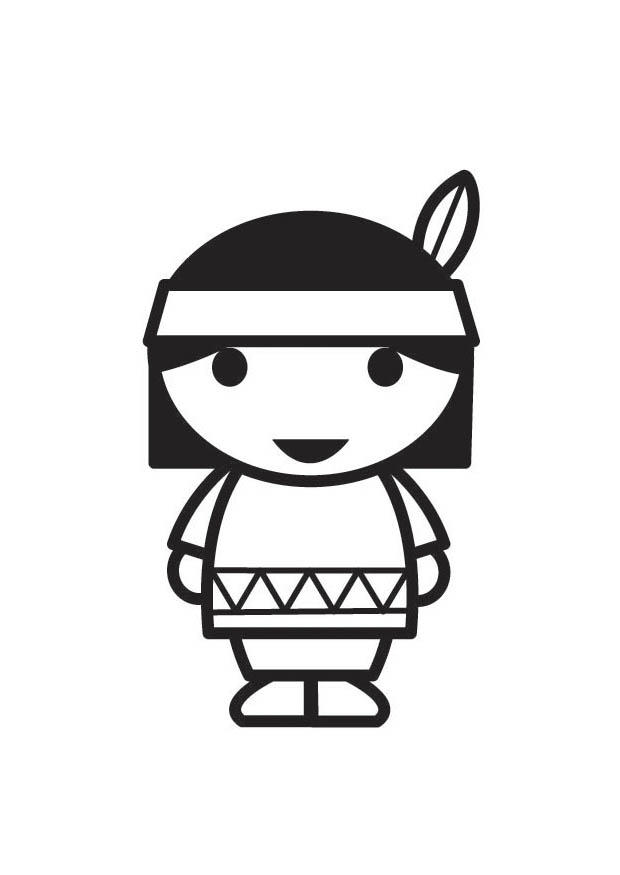 jeune indien Coloriage jeune indien