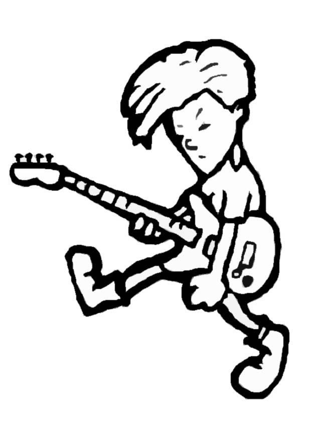 jeune rockeur Coloriage jeune rockeur