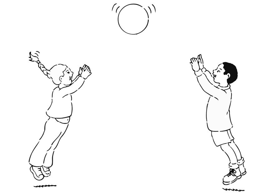 jouer au ballon Coloriage jouer au ballon