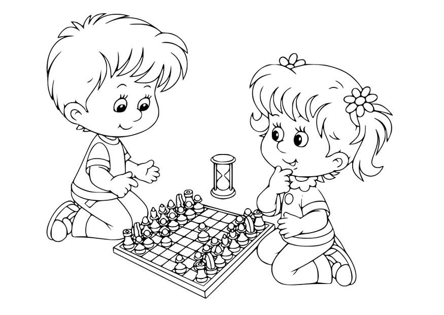 jouer aux A©checs Coloriage jouer aux A©checs