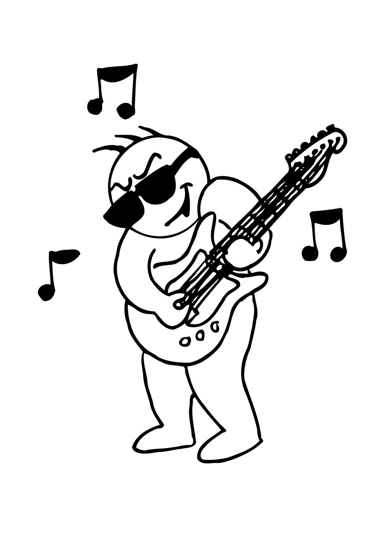jouer de la guitare Coloriage jouer de la guitare