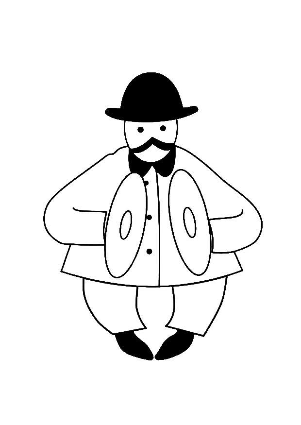 joueur de cymbales Coloriage joueur de cymbales