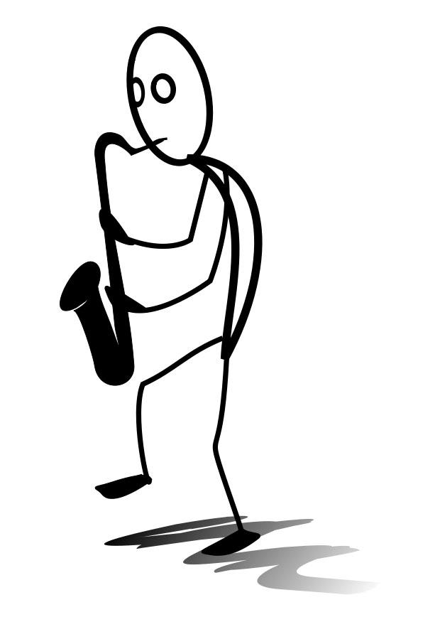 joueur de saxophone Coloriage joueur de saxophone
