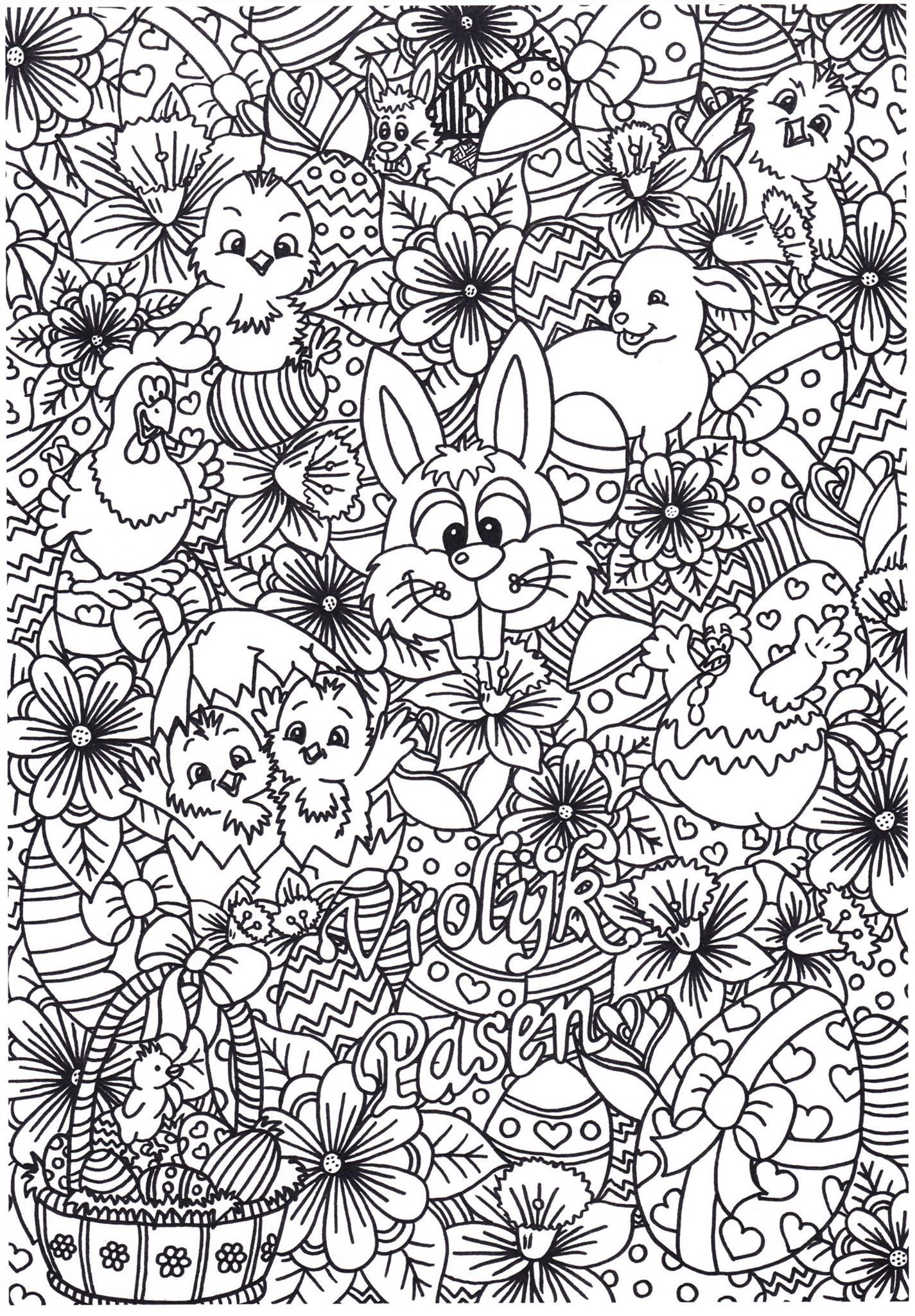 Coloriage joyeuses pA¢ques
