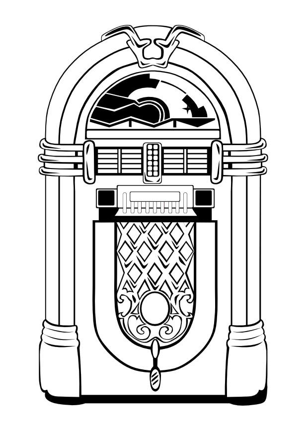 jukebox des annA©es cinquante Coloriage jukebox des annA©es cinquante