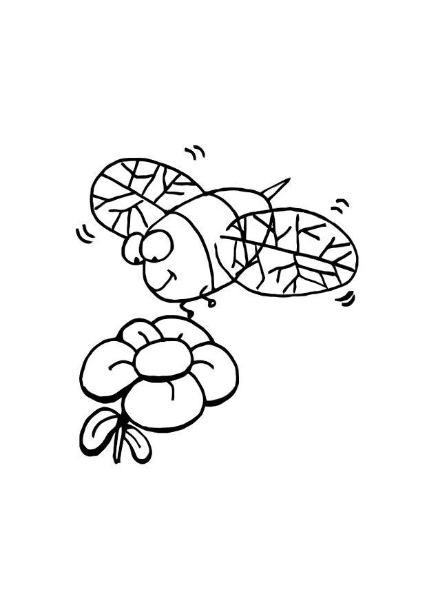 labeille et la fleur Coloriage labeille et la fleur