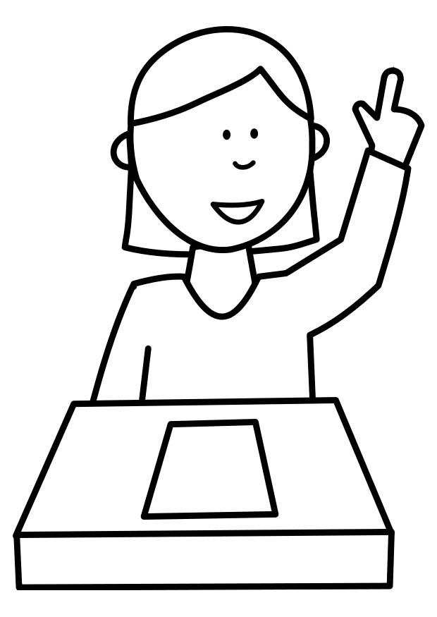 lA©lA¨ve soulA¨ve la main Coloriage lA©lA¨ve soulA¨ve la main