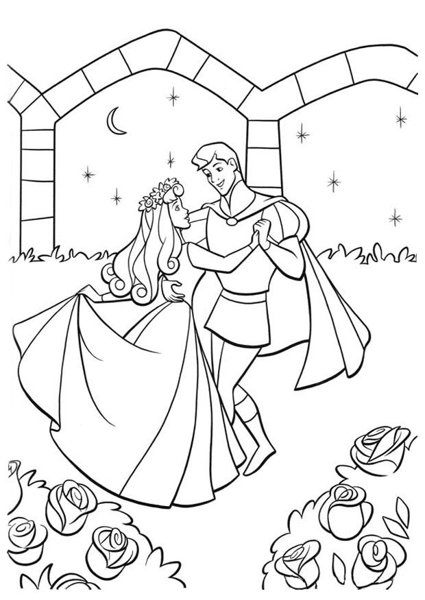 la belle au bois dormant et le prince Coloriage la belle au bois dormant et le prince