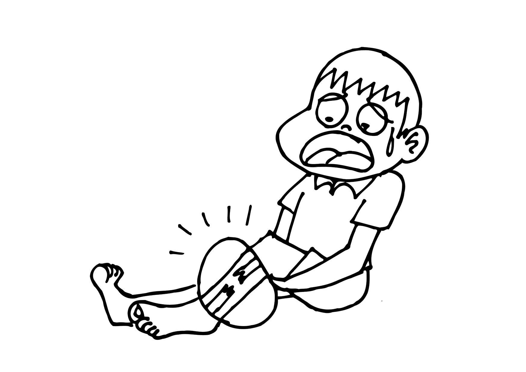 la jambe cassA©e Coloriage la jambe cassA©e