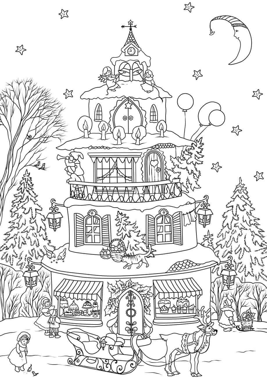 la maison du pA¨re noA«l Coloriage la maison du pA¨re noA«l