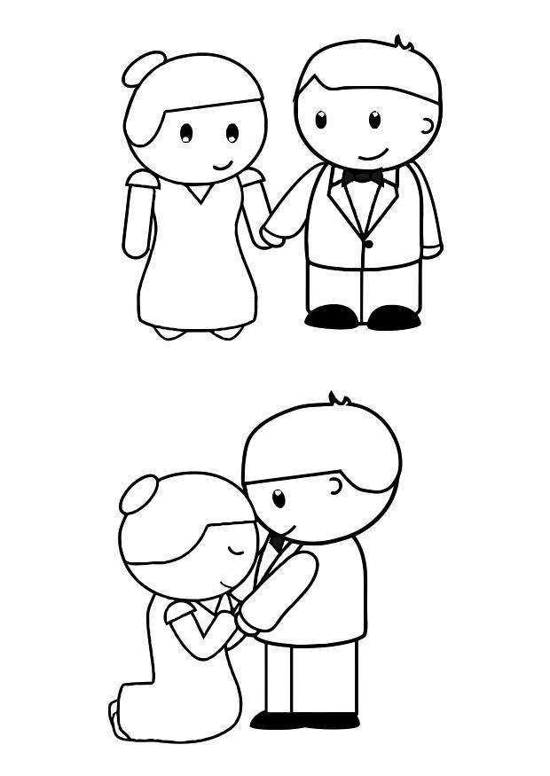 la mariA©e et le mariA© Coloriage la mariA©e et le mariA©