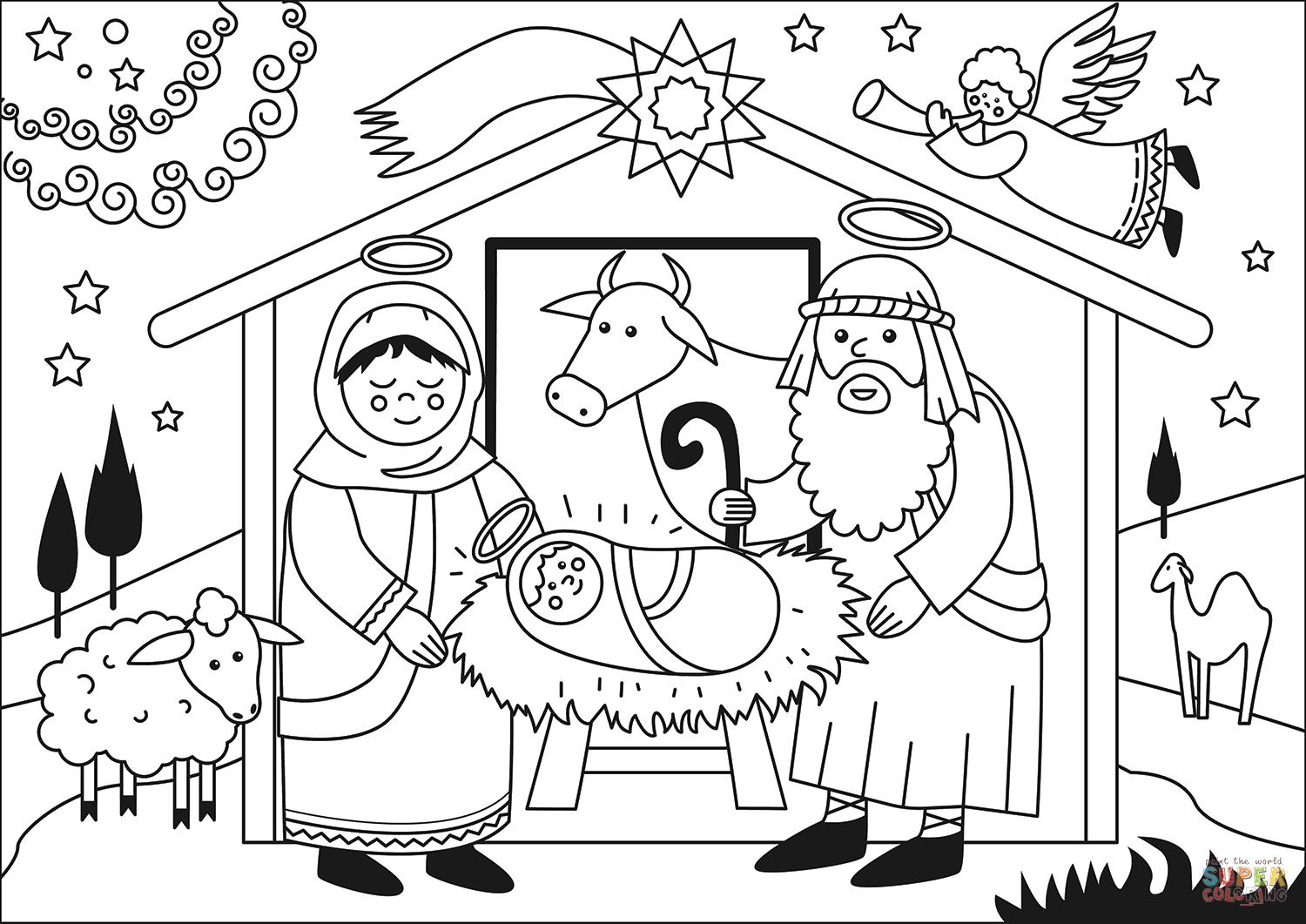 Coloriage la naissance de jA©sus