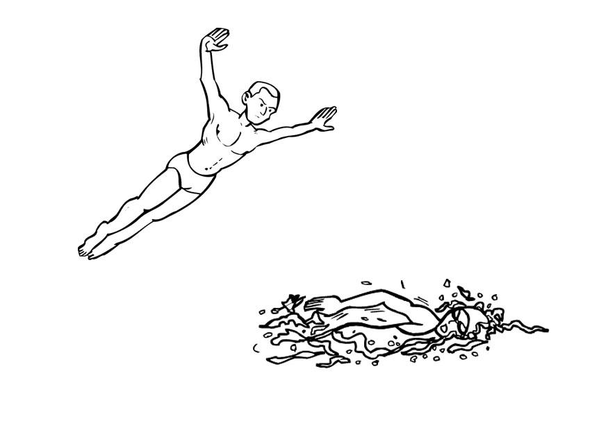 la natation Coloriage la natation