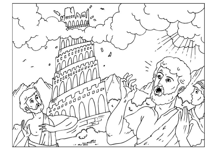 la tour de babel Coloriage la tour de babel