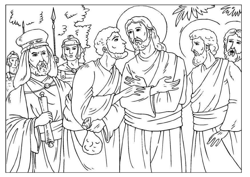 la trahison de jude Coloriage la trahison de jude