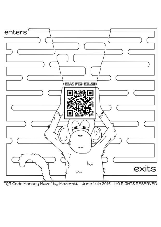 labyrinthe avec singe Coloriage labyrinthe avec singe
