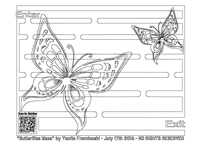 labyrinthe - papillon Coloriage labyrinthe - papillon