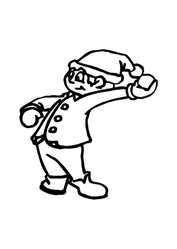 lancer une boule de neige Coloriage lancer une boule de neige