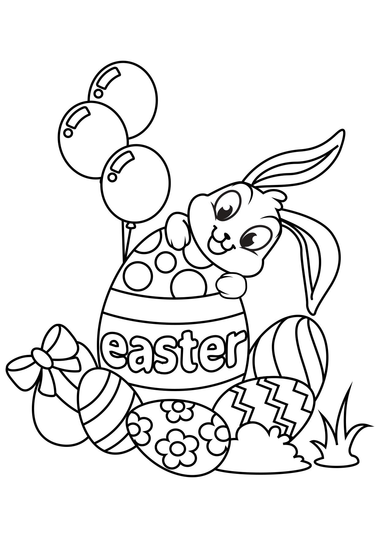 lapin de pA¢ques avec oeuf de pA¢ques Coloriage lapin de pA¢ques avec oeuf de pA¢ques