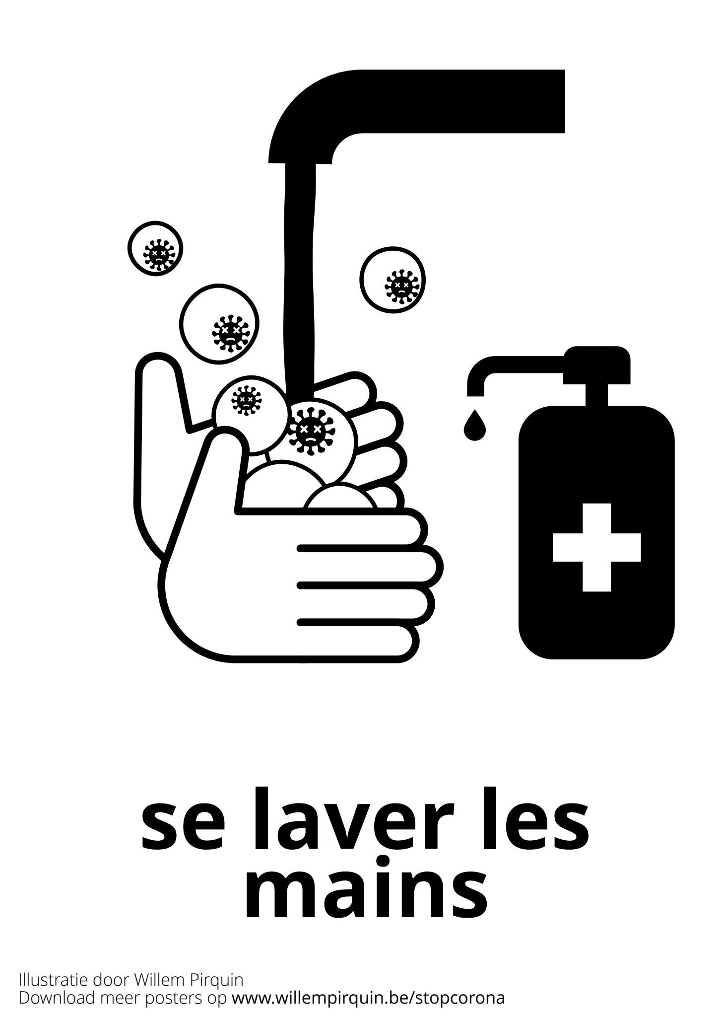 laver les mains Coloriage laver les mains