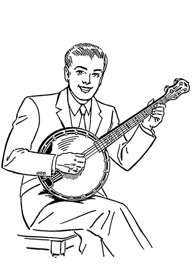 le banjo Coloriage le banjo