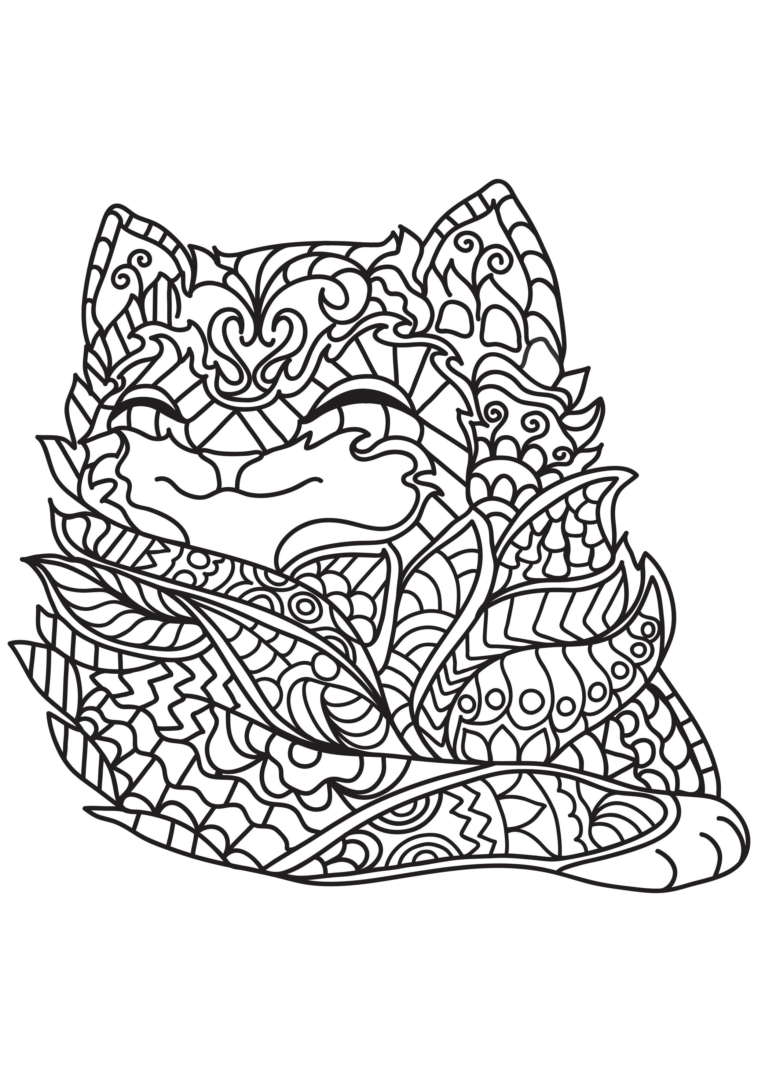 le chat est heureux Coloriage le chat est heureux