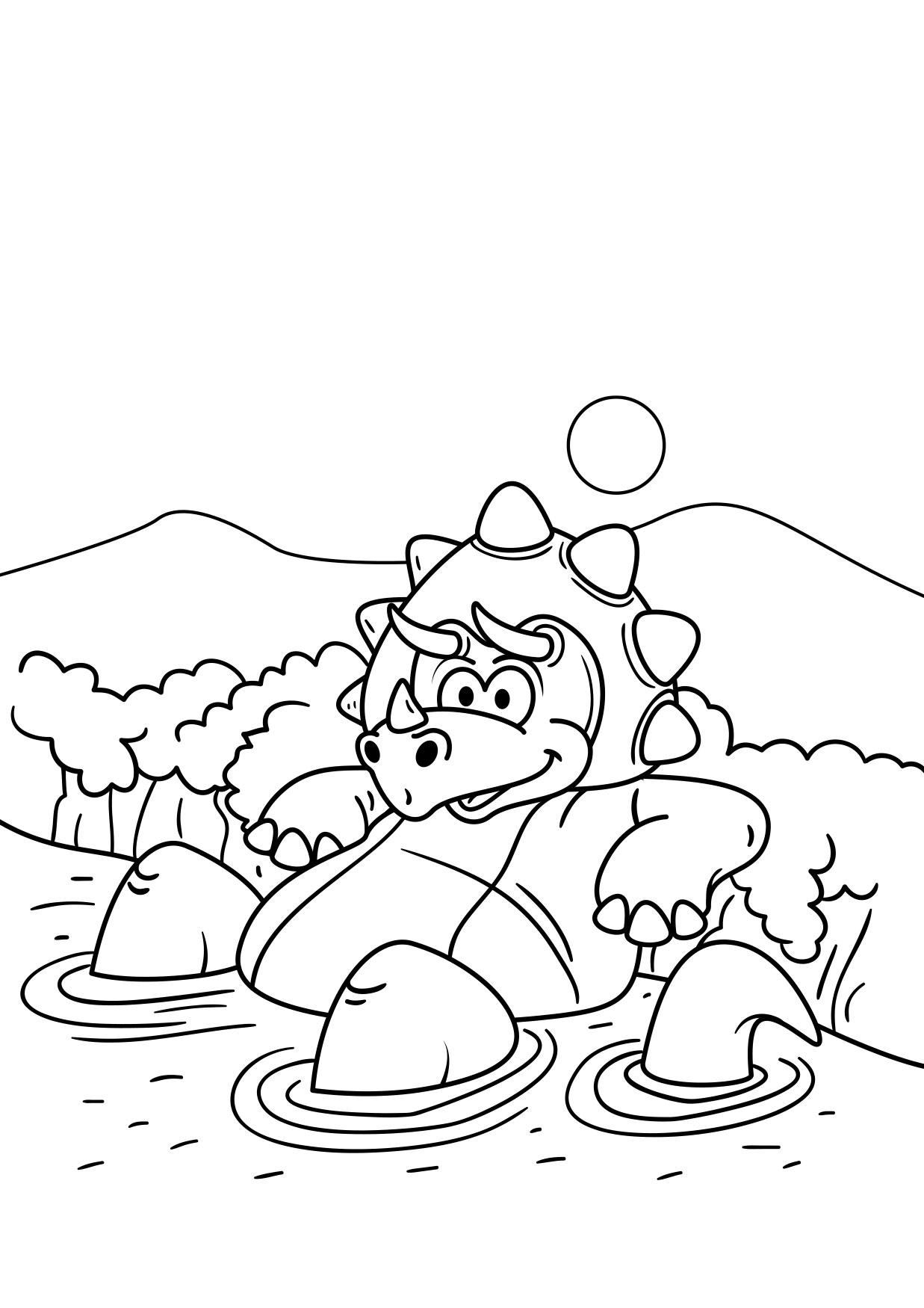 le dinosaure se repose Coloriage le dinosaure se repose