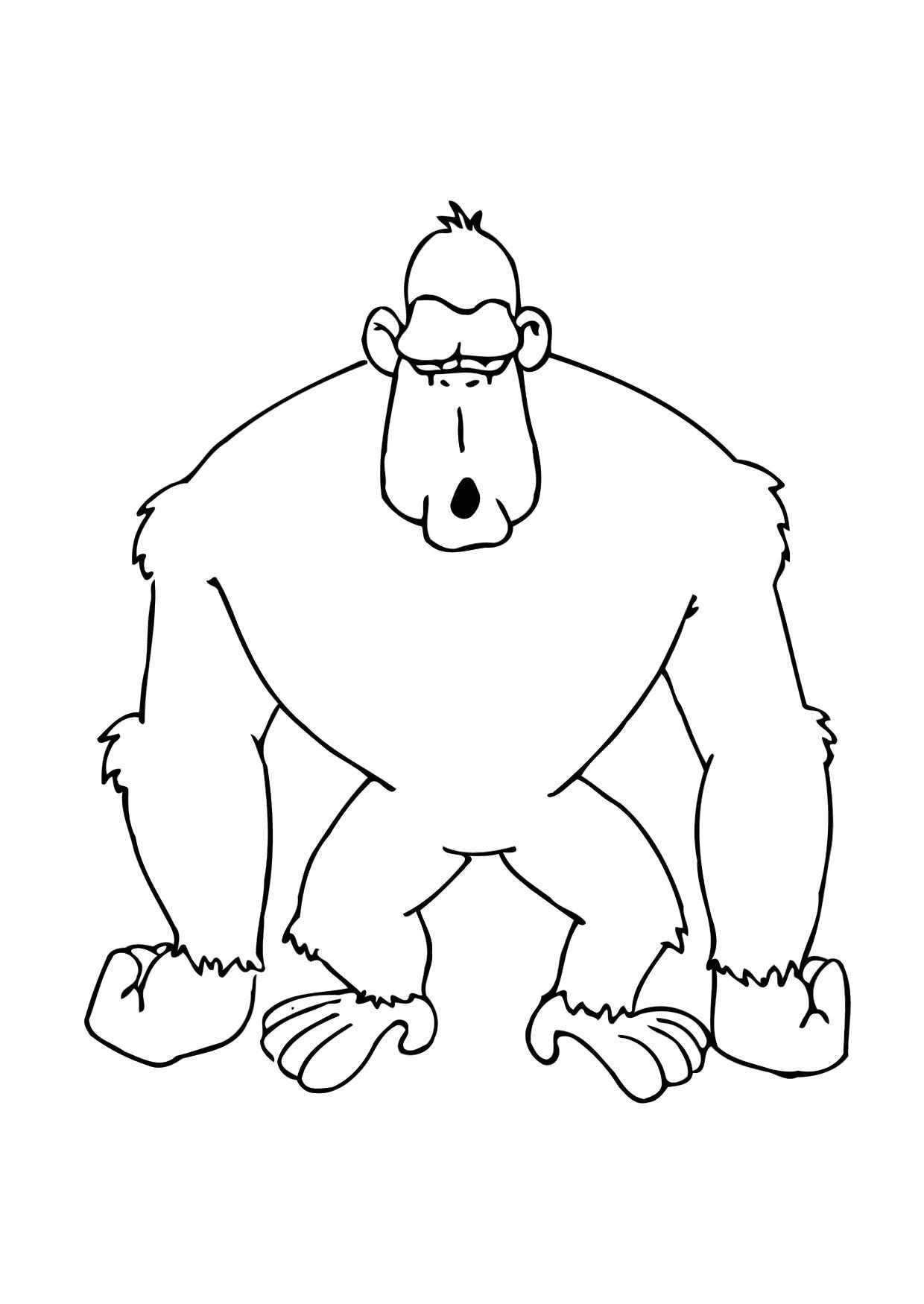 le gorille Coloriage le gorille