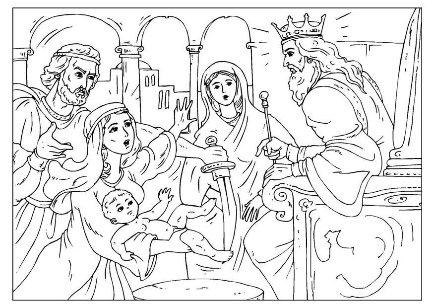 le jugement de salomon Coloriage le jugement de salomon