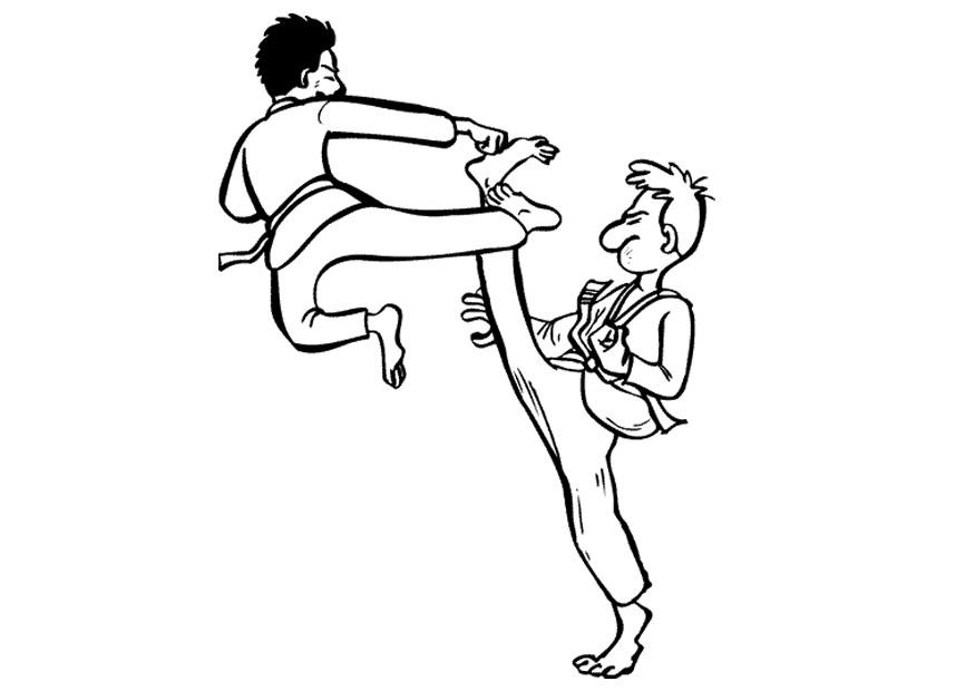 le karate Coloriage le karate