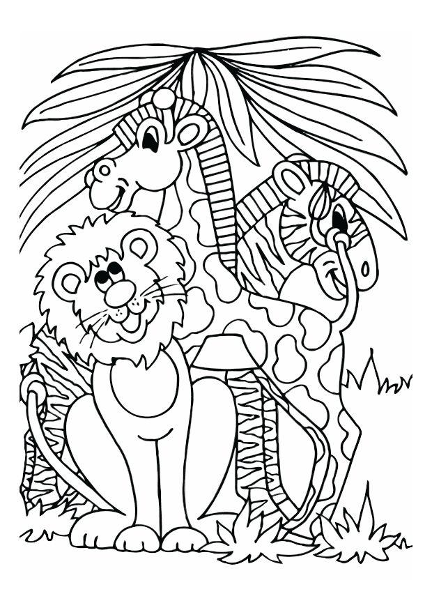 le lion, la girafe et le zA¨bre Coloriage le lion, la girafe et le zA¨bre