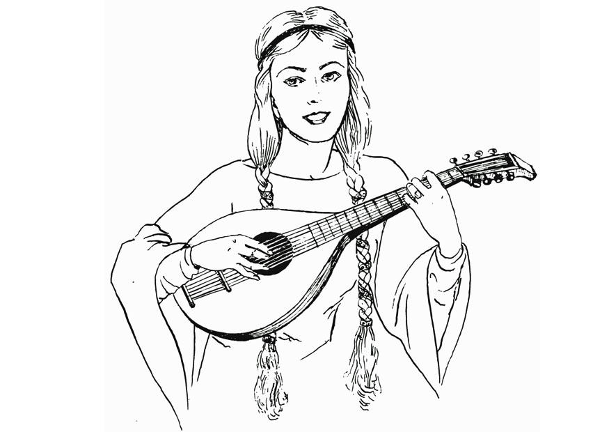 le luth Coloriage le luth