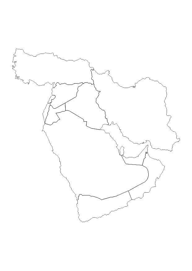 le moyen-orient Coloriage le moyen-orient