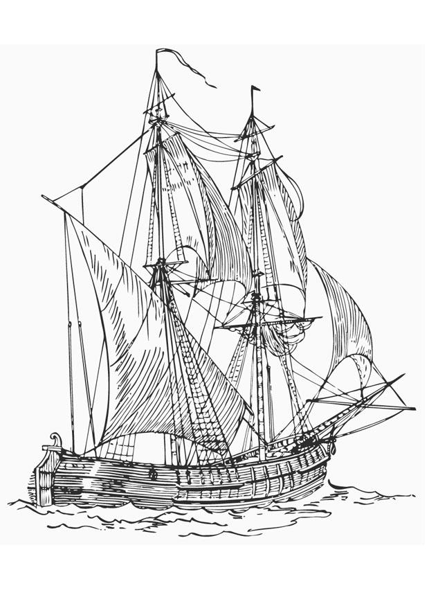 le navire de commerce - billander Coloriage le navire de commerce - billander