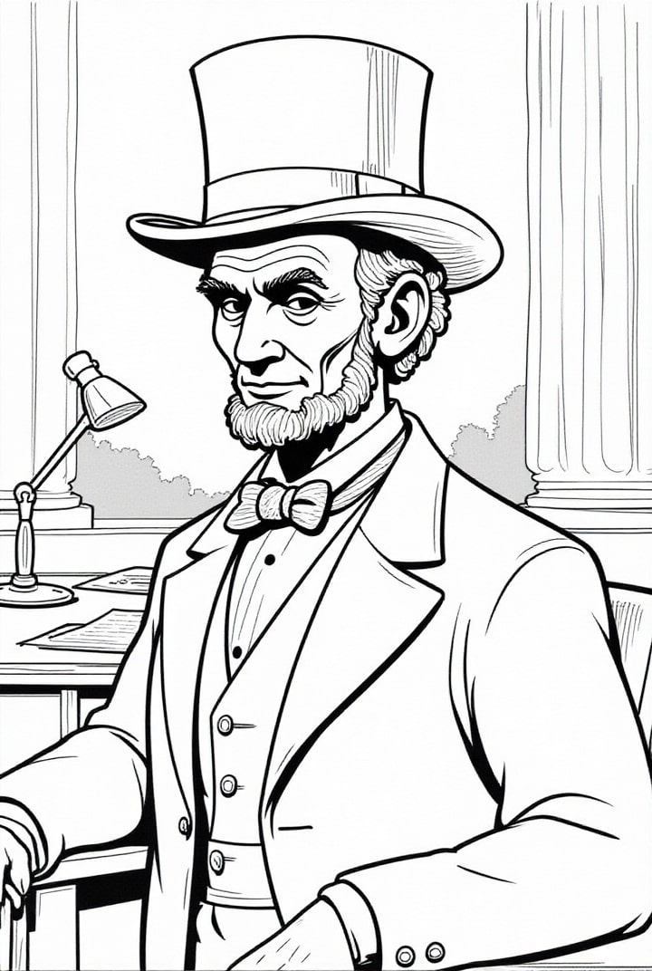 le prA©sident abraham lincoln Coloriage le prA©sident abraham lincoln