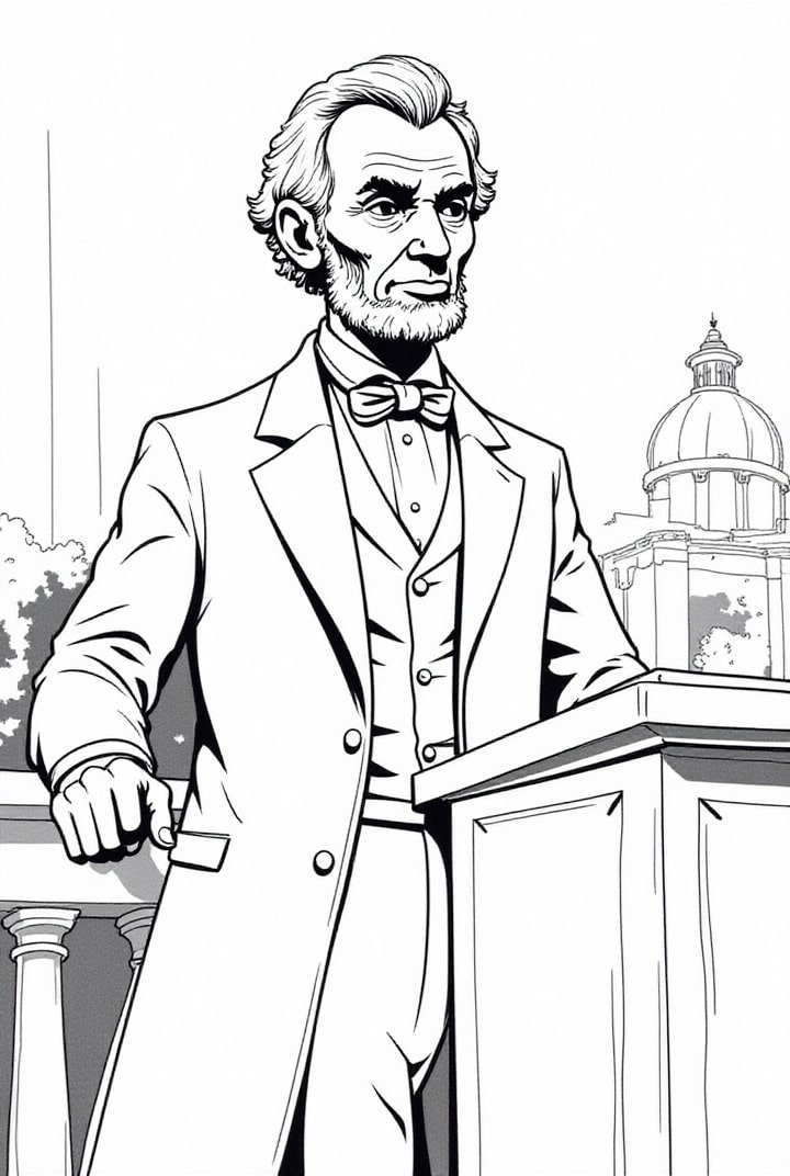 le prA©sident abraham lincoln Coloriage le prA©sident abraham lincoln