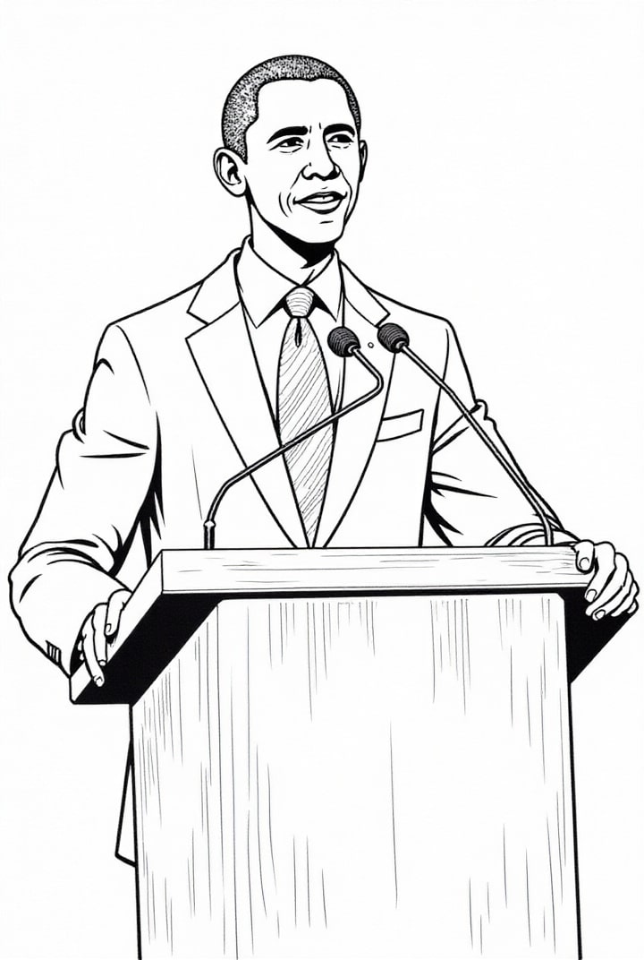 le prA©sident barack obama Coloriage le prA©sident barack obama