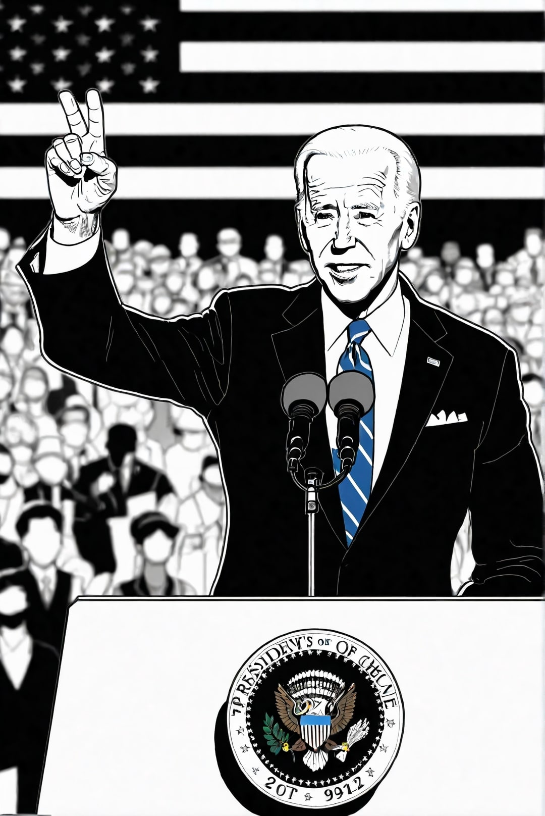 le prA©sident biden lors d'une rA©union Coloriage le prA©sident biden lors d'une rA©union