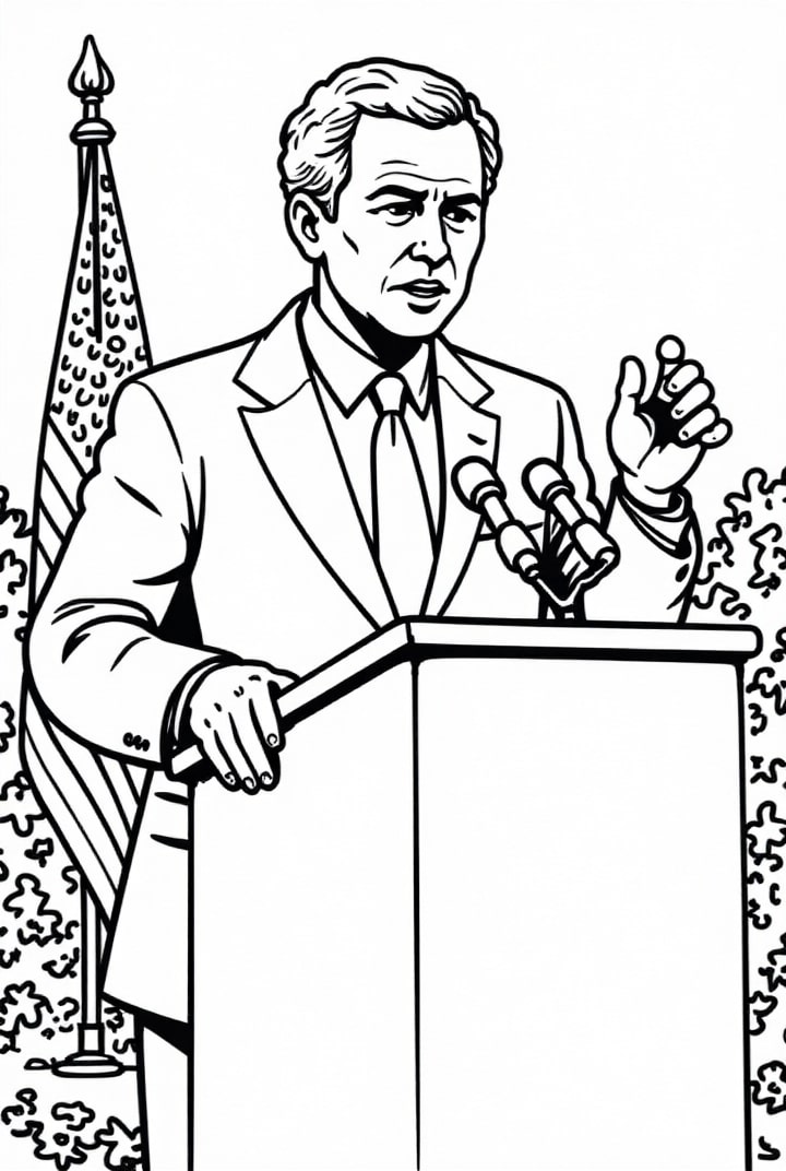 le prA©sident george w. bush Coloriage le prA©sident george w. bush