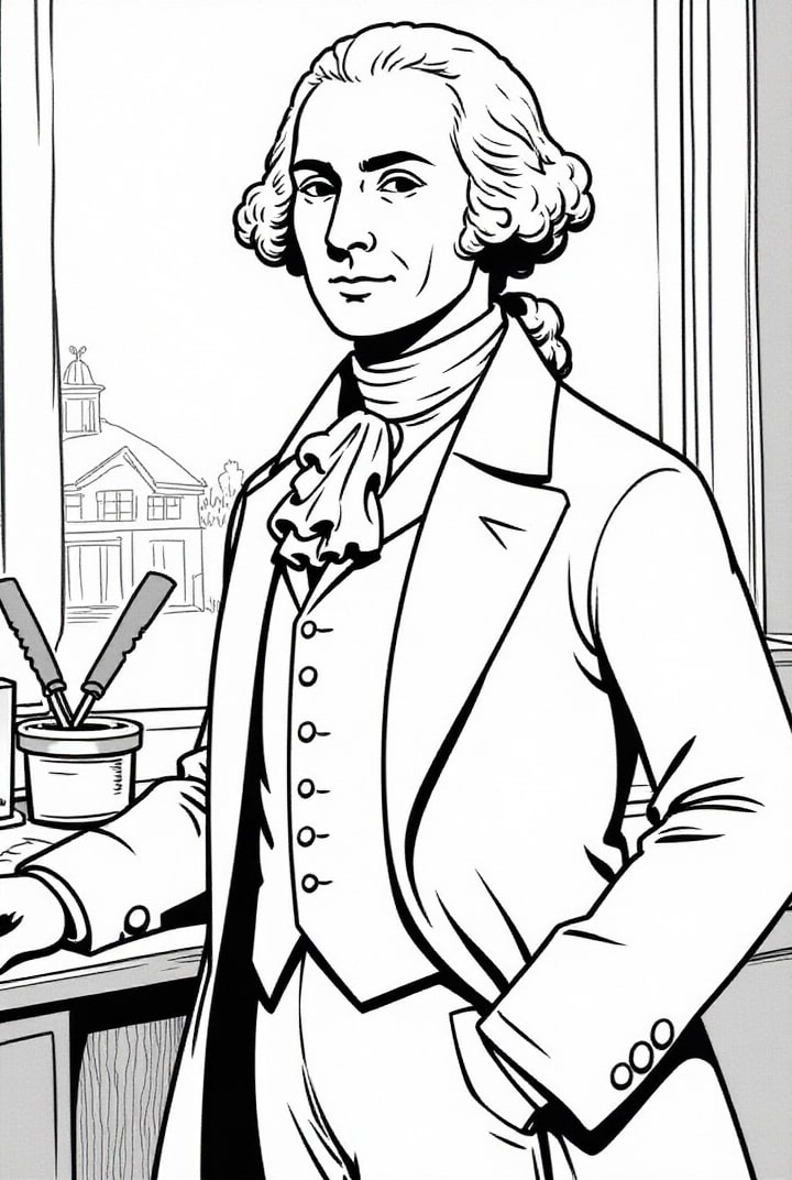 le prA©sident george washington Coloriage le prA©sident george washington