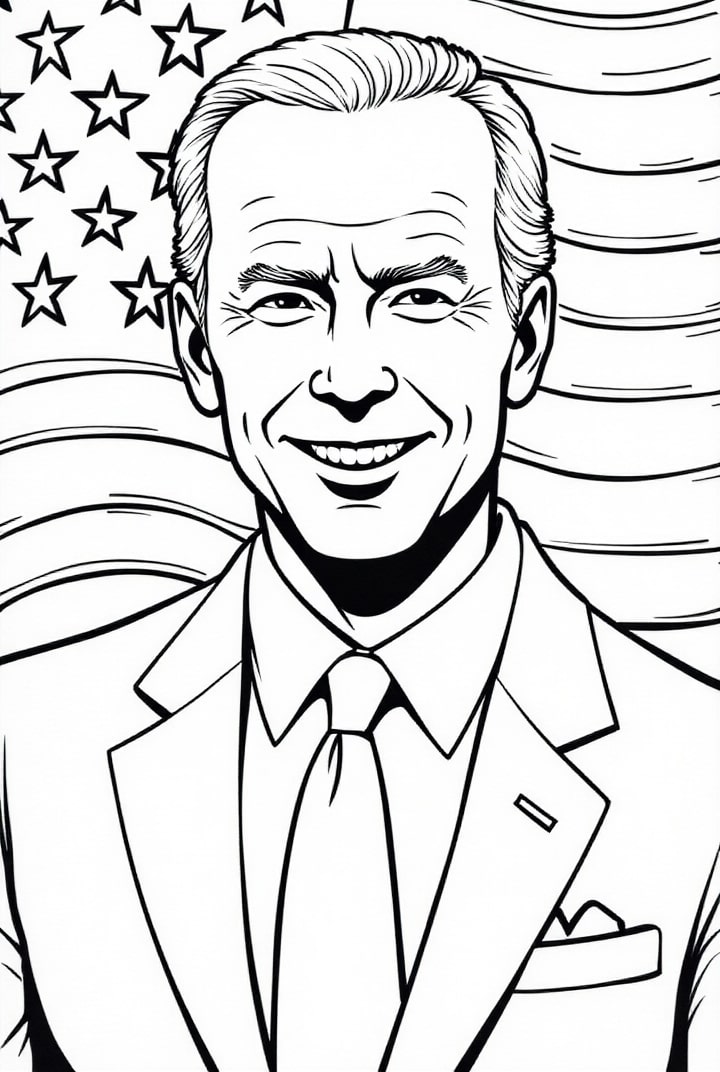 le prA©sident joe biden Coloriage le prA©sident joe biden