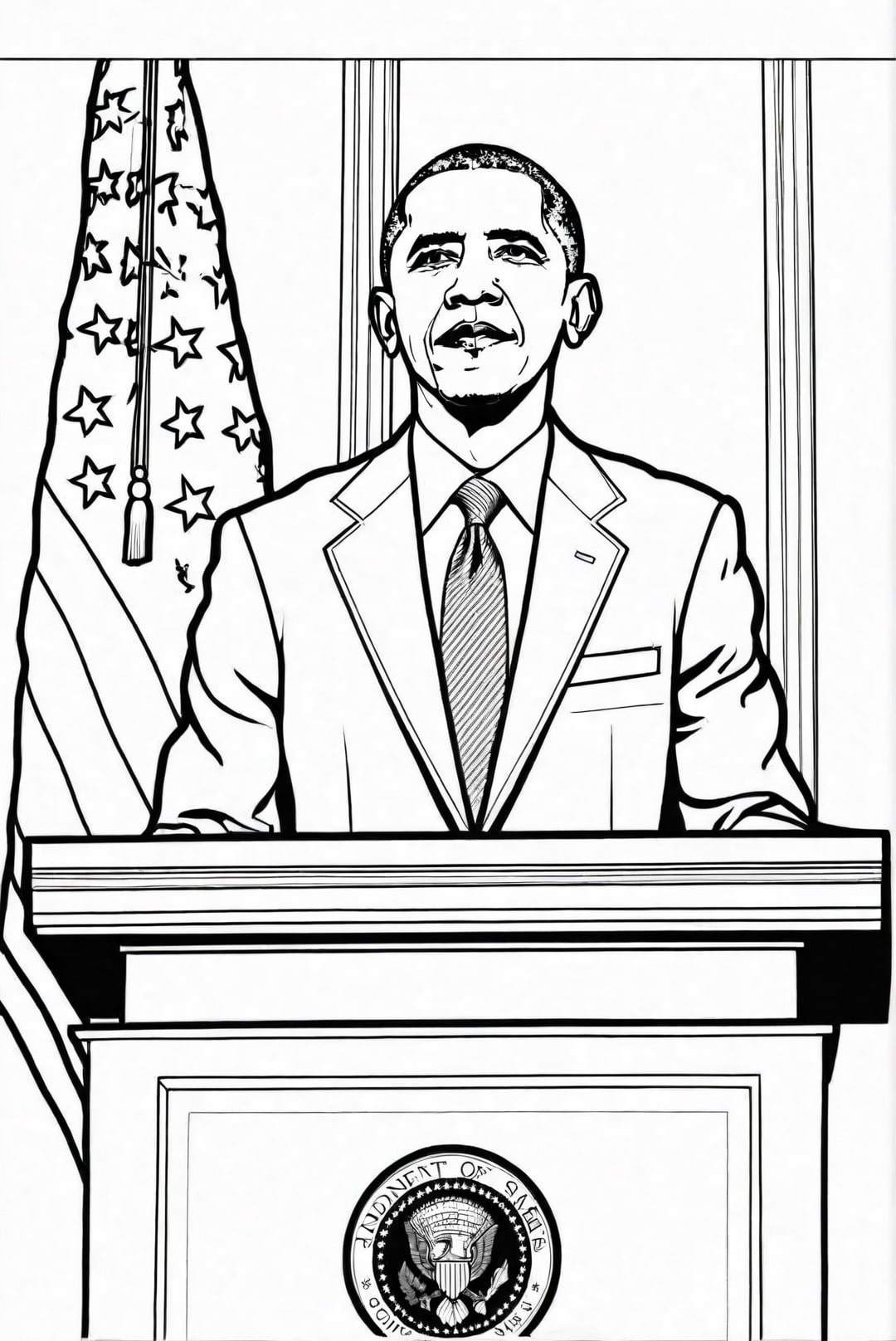 le prA©sident obama Coloriage le prA©sident obama