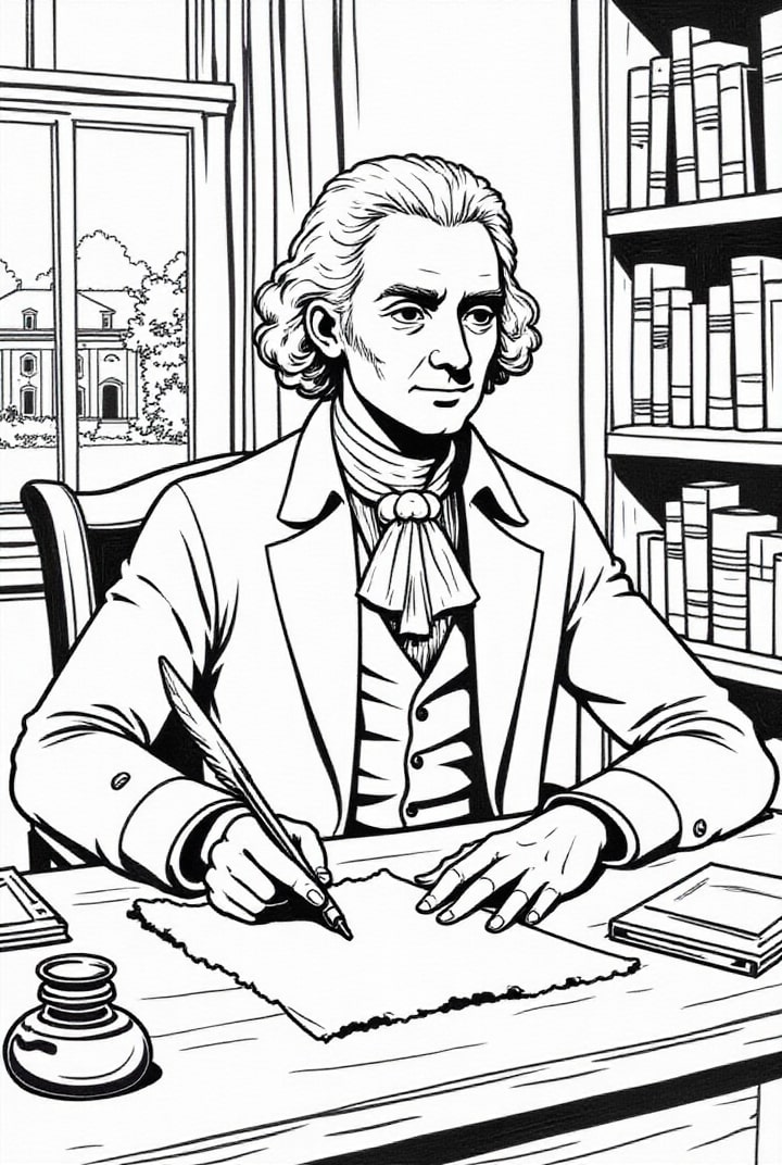le prA©sident thomas jefferson Coloriage le prA©sident thomas jefferson
